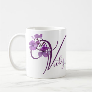 Mug Nom Vicky personnalisable jolie ceinture fleurie v