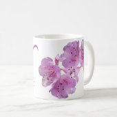 Mug Nom Victoria personnalisable boho rose floral (Devant droit)