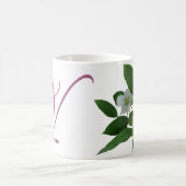 Mug Nom Victoria personnalisable monogramme rose flora (Centre)
