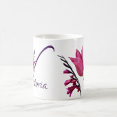 Mug Nom Victoria personnalisé pourpre tulip floral (Centre)