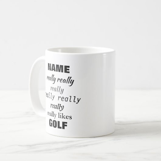 Mug Nom vraiment aime (ou aime) Sujet (Devant gauche)