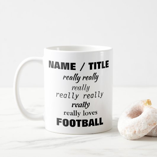 Mug Nom vraiment aime (ou aime) Sujet (Avec donut)