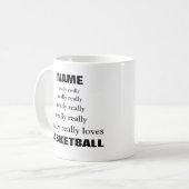 Mug Nom vraiment aime vraiment le sujet Basketball (Devant gauche)