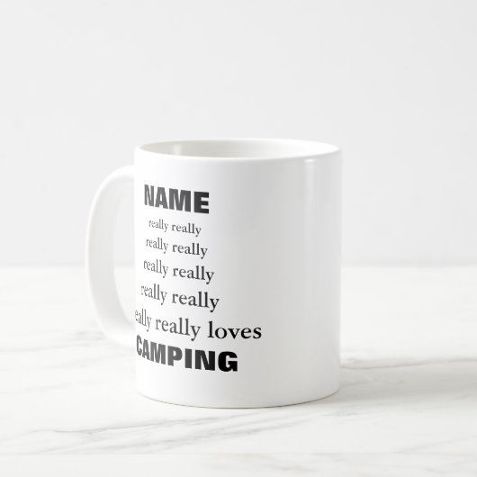 Mug Nom vraiment aime vraiment Objet Camping (Devant gauche)