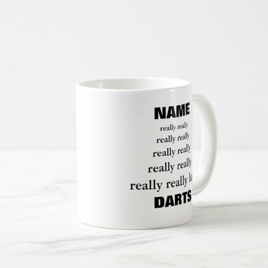 Mug Nom vraiment aime vraiment Objet Darts (Devant droit)