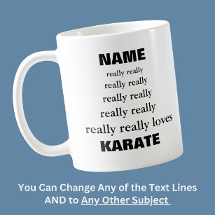 Mug Nom vraiment aime vraiment Sujet Karate