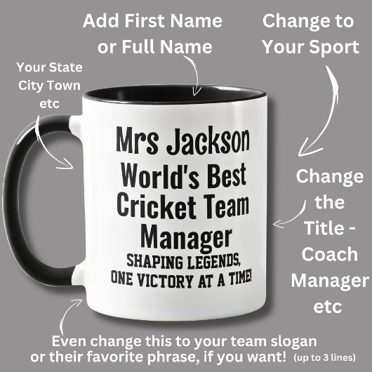 Mug Nom, Worlds Best Cricket Team Manager