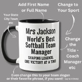 Mug Nom, Worlds Best Softball Team Manager - Légendes