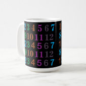 Mug Nombres de mathématiques colorés (Devant gauche)