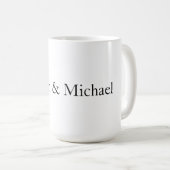 Mug Noms blancs noirs minimalistes mariages (Devant droit)