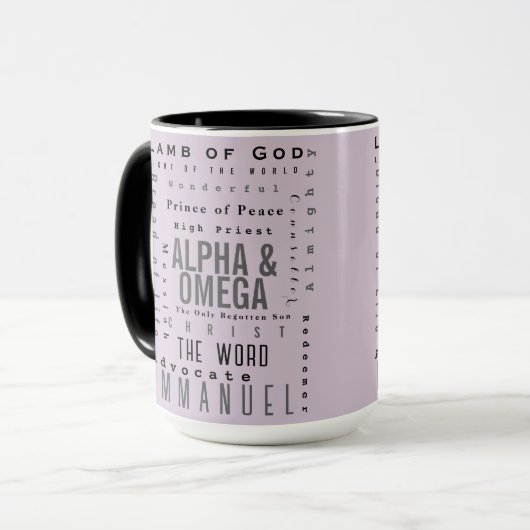 Mug Noms Chrétiens De Dieu, Moderne Simple (Devant gauche)