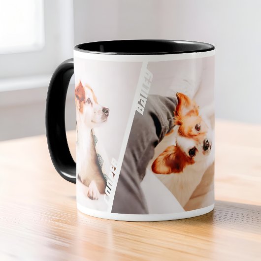 Mug Noms de 3 photos de collage multi-propriétaire d'a