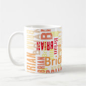 Mug Noms de couleurs personnalisés répétés partout (Gauche)