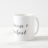 Mug Noms de couple de calligraphie chic adorables  (Devant droit)