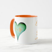 Mug Noms de couples aspect bois sculpté rustique (Devant gauche)