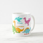Mug Noms de dinosaures pour enfants mignons (Devant droit)