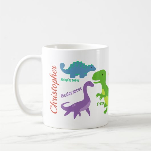 Mug Noms de dinosaures pour enfants mignons (Gauche)