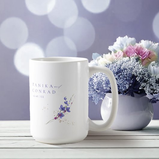 Mug Noms de l'aquarelle du Mariage fleur sauvage Peri 