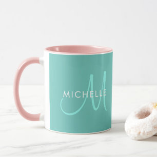Mug Noms de Modèles Turquoises Lumière Personnalisée M