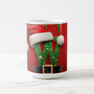 Mug Noms de vacances scintillants W pour l'hiver