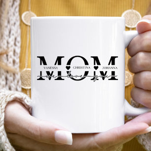 Mug Noms d'enfants de maman moderne pour la fête des m