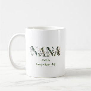 Mug Noms d'enfants de Nana personnalisés avec lettrage