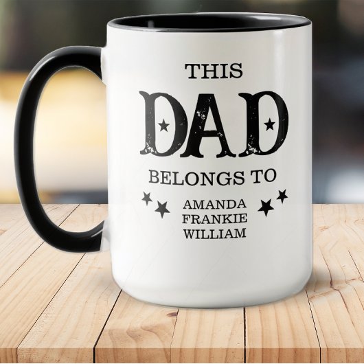 Mug Noms d'enfants personnalisés Papa