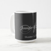 Mug Noms des mariées Mariages de Monogramme gris clair (Devant gauche)