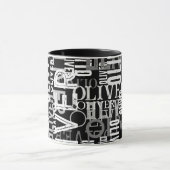 Mug Noms en détresse répliqués sur le Noir moderne (Centre)