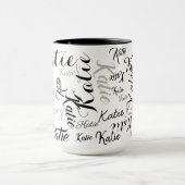 Mug Noms manuscrits noirs modernes (Centre)