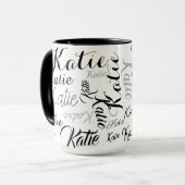 Mug Noms manuscrits noirs modernes (Devant gauche)