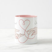Mug Noms modernes Love Illustration élégante (Centre)