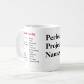 Mug Noms parfaits de projet - pour adapter à tous les (Devant gauche)