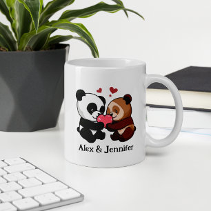 Mug Noms personnalisés des couples d'ours