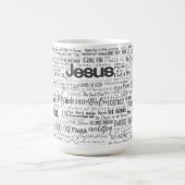 Mug Noms religieux chrétiens de Dieu Texte noir blanc (Centre)