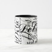 Mug Noms répétés en noir et blanc (Centre)