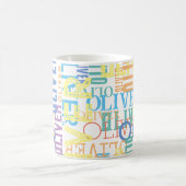 Mug Noms répliqués | Typographie Motif couleur (Centre)