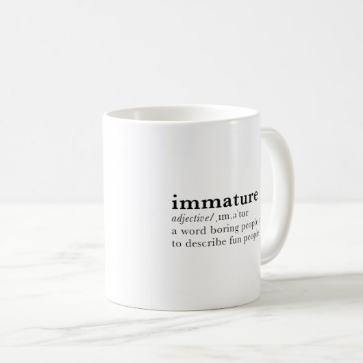 Mug non mûr - définition de dictionnaire (Devant droit)