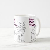Mug Non pas aujourd'hui Dessin Illustration de chat (Devant droit)