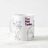 Mug Non pas aujourd'hui Dessin Illustration de chat (Devant gauche)
