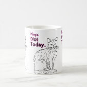 Mug Non pas aujourd'hui Dessin Illustration de chat (Centre)