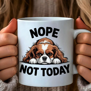 Mug Non pas aujourd'hui Mème de chien Pug drôle