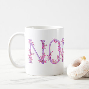 Mug Nonna chansonnette orchidée violet peint en toile