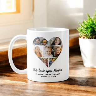 Mug Nonna We Love you Hearts Modern Photo Collage