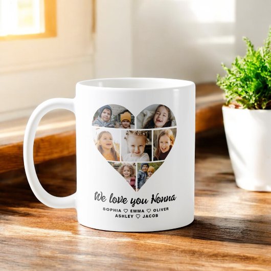 Mug Nonna We Love you Hearts Modern Photo Collage