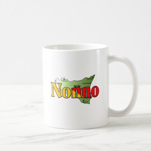 Mug Nonno avec la carte de la Sicile (Droite)