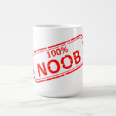 Mug Noob 100% tamponnent le rouge sur le blanc (Centre)
