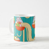 Mug Noodles Funny Chats Arrière - plan Turquoise (Devant gauche)