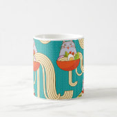 Mug Noodles Funny Chats Arrière - plan Turquoise (Centre)