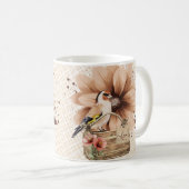 Mug Nook d'oiseaux en fleurs rustiques (Devant droit)
